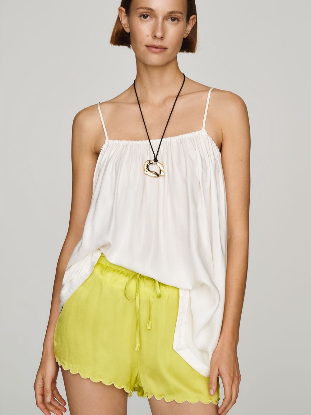 Anthropologie Yellow Scallop Shorts